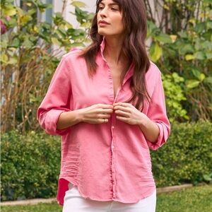 NWOT Frank &‎ Eileen Eileen Relaxed Button-Up Shirt Sunset XS Distressed Coastal